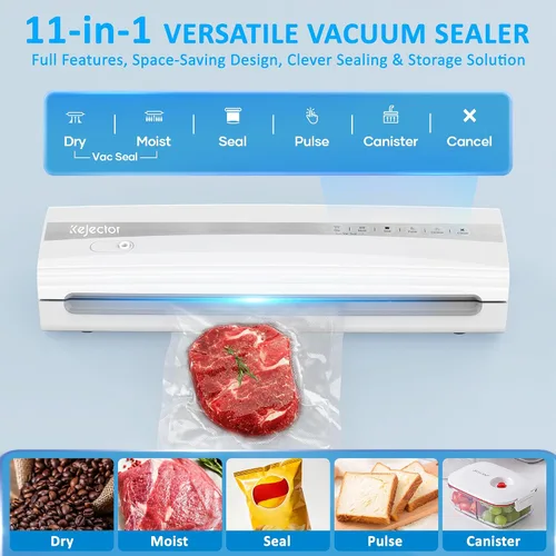 Vista 10 de 11-in-1 Vacuum Sealer for Food, Dry & Wet Auto Seal, Smart Moisture Sensor White