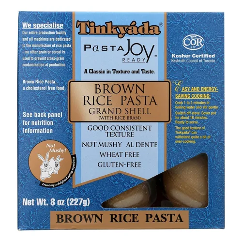 Vista 4 de Tinkyada Grand Shell - Pasta de arroz integral, 8 onzas (paquete de 12)