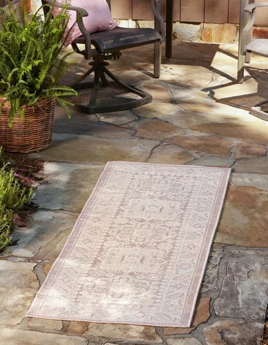 Vista 58 de Unique Loom Outdoor Aztec Collection Alfombra de área, Chalca (5 pies 3 pulgadas, octágono, aguamarina/marfil)