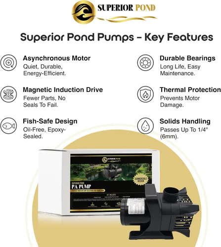 Vista 6 de Superior Pond Bomba de estanque asíncrono PA2500 2500 GPH