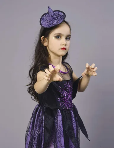 Vista 6 de Disfraz de bruja para niñas, disfraz de araña para niños, disfraz de araña de Halloween