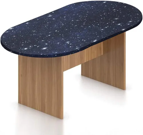 Vista 22 de XISUNYA Mantel ajustable ovalado de poliéster con bordes elásticos nocturnos, estampado de galaxia y nebulosa de la Vía Láctea, se adapta a mesas