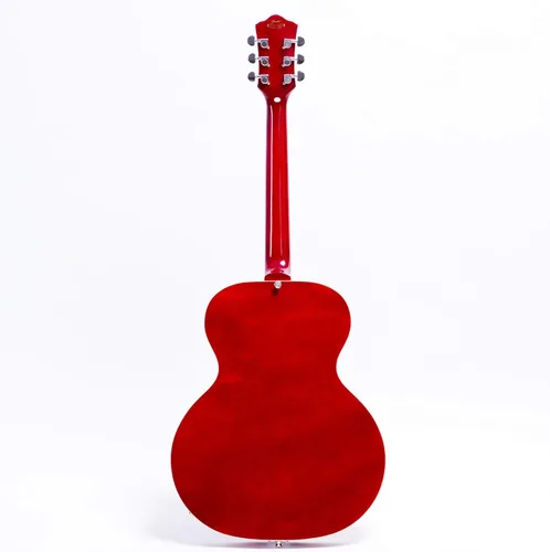 Vista 2 de Guitarra eléctrica de jazz Grote de cuerpo hueco con herrajes cromados P90 (ROJO)