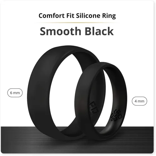 Vista 2 de Knot Theory Anillos de boda de silicona transpirable para hombres y mujeres Anillos de boda de goma de goma para él y ella Regalo de aniversario