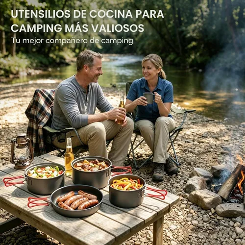 Vista 5 de ALOCS Camping Cookware Set Camping Gear Compact Camping Pots and Pans Set