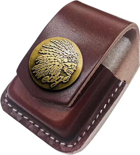 Vista 9 de Leather Lighter Case, Flip top Leather Lighter Pouch, Holder Case with Pocket Belt Loop,Handmade