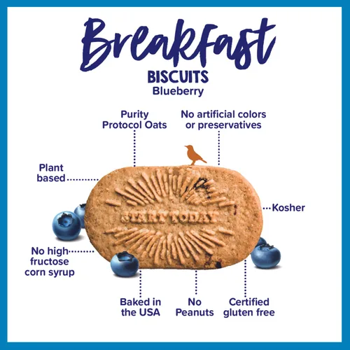 Vista 4 de Goodie Girl - Galletas de desayuno de arándanos Paquetes de aperitivos Sin gluten, sin maní, sin huevos y lácteos (incluye 1 caja)