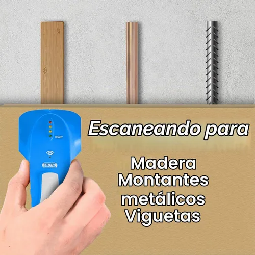 Vista 3 de Escáner de pared con buscador de pernos, sensor detector de madera y metales para pared de 3/4 de pulgada de grosor (Bule)