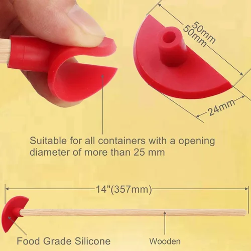 Vista 6 de Raspador de botellas de silicona, ayuda reutilizable para obtener cada gota, paquete de 2 Mango largo de 13.8 in/14 pulgadas, espátula de silicona