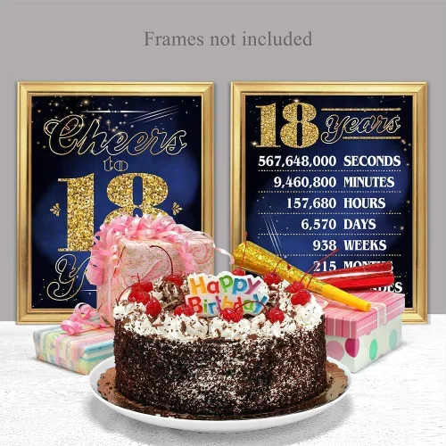 Vista 4 de Saludos a los 18 años – Ideal para decoración de cumpleaños de 18 años, carteles de cumpleaños, decoración de aniversario y reuniones familiares