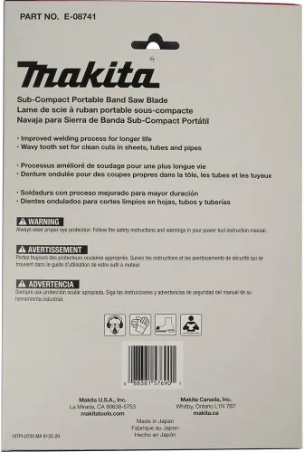 Vista 3 de Makita E-08741 28-3/4" 18 TPI Hoja de sierra de cinta portátil subcompacta bimetálica, 5/pk