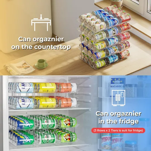 Vista 5 de Organizador de latas BingoHive para despensa apilable de 5 niveles, organizador de almacenamiento de latas para despensa, organizador de latas