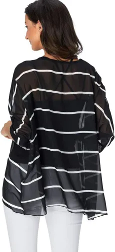 Vista 5 de Ckikiou Plus Size Floral Chiffon Tunics Blouses for Women Batwing Summer Boho Shirts Beach Cover ups