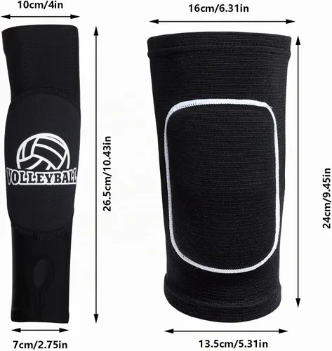 Vista 2 de obmwang 2 piezas de accesorios de voleibol incluyendo rodilleras de voleibol y manguitos de voleibol con almohadillas de protección y orificio