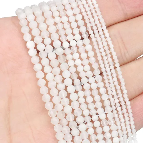 Vista 42 de 180 piezas 2mm Cuentas de piedras preciosas de turquesa africana natural facetada redonda suelta para hacer joyas