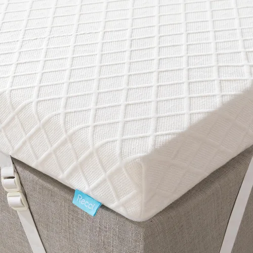 Vista 8 de RECCI - Colchón de espuma viscoelástica 100% pura de 2.0 in, Memory Foam, Blanco