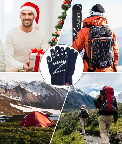 Vista 18 de FZ FANTASTIC ZONE Guantes de invierno para hombre, cálidos, térmicos, suaves, de lana, para pantalla táctil, para mujer