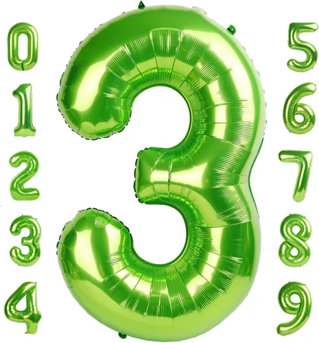 Vista 136 de Globos con números de 40 pulgadas, color negro, para decoraciones