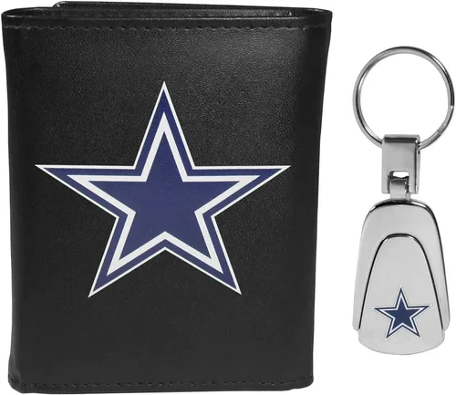 Vista 15 de Siskiyou Sports NFL unisex Tri-fold Wallet & Steel Key Chain