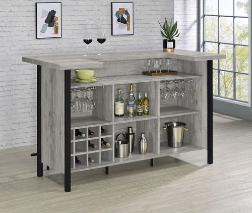 Vista 9 de Coaster Furniture Bar Unit Gris Driftwood Negro 182105