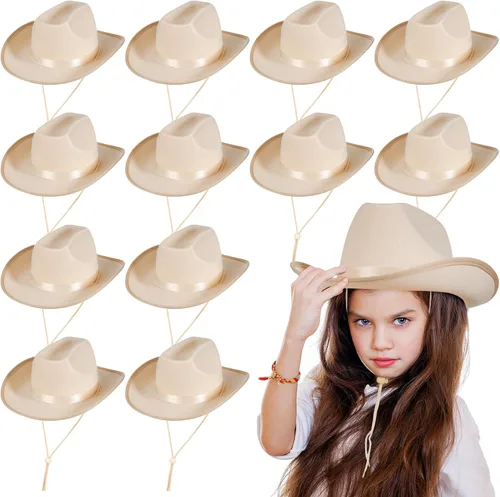 Vista 17 de Hercicy Sombreros de vaquero para niños pequeños, sombrero de vaquera para niños y niñas, accesorios de disfraz de bebé, suministros de fiesta