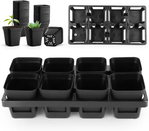 Vista 18 de RooTrimmer Bandejas para Macetas de Vivero de 24 Celdas (17"x11"x2") con Bandejas Planas de Plástico para Semillas, Bandeja Portátil Duradera
