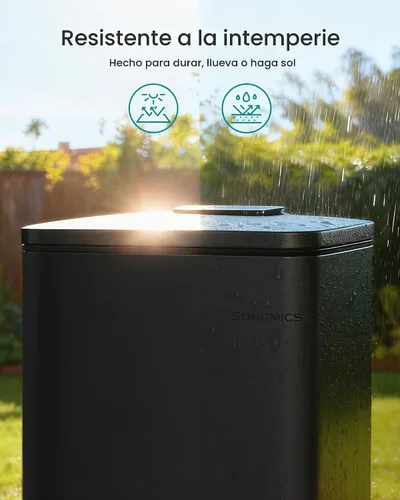 Vista 4 de SONGMICS Cubo de basura para excrementos de perro, 1.6 galones, acero Negro tinta