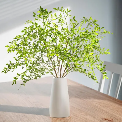 Vista 5 de Ttranewsoo Tallos de vegetación artificial, ramas Nandina de 43.3 pulgadas, tallos altos para plantas artificiales para jarrón, decoración