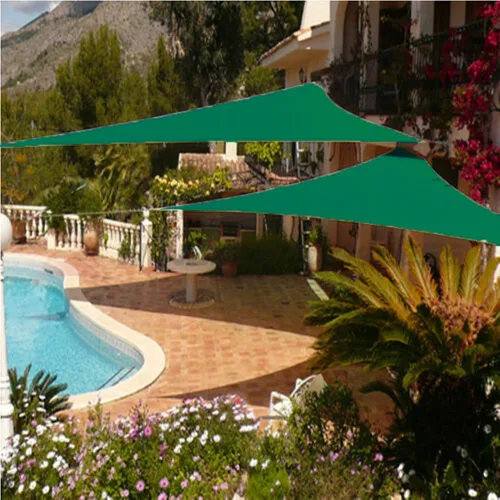 Vista 3 de Toldo triangular verde con bloqueo UV, impermeable, para patio, jardín, exterior, patio, 6.56 x 6.56 x 6.56 pies x 6.56 pies