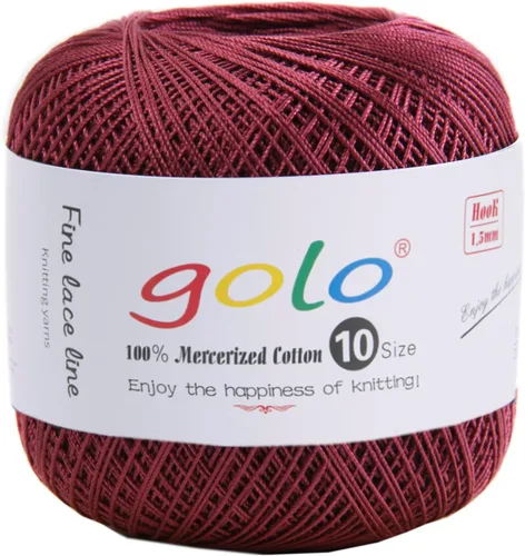 Vista 36 de Golo - 3 bolas de hilo de ganchillo tamaño 10, hilo de crochet para tejer a mano 102