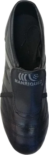 Vista 4 de Manriquez Fútbol Cleats MID SX Total Negro Cuero Genuino