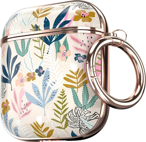 Vista 7 de Maxjoy Funda para AirPods, bonita funda protectora rígida para AirPod 2 Gen para mujeres y hombres con llavero para AirPods de 2ª generación de 1ª