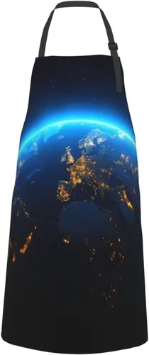 Vista 4 de Planet Earth For Waterproof Adjustable Adult Apron With Pockets For Men And Women Cooking, Painting