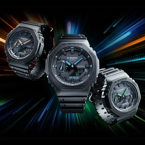 Vista 5 de G-Shock GA2100-1A2 Neon Accent - Reloj azul, Azul, Digital
