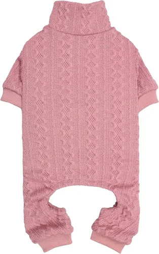 Vista 11 de Suéter de perro cuello alto tejido con botones para mascotas, color sólido, suéter para cachorros, suéter cálido para perros pequeños (Gris y XS)