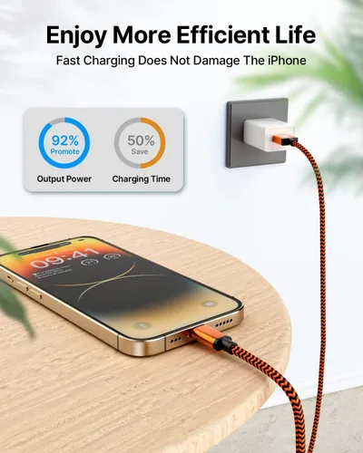 Vista 4 de Aioneus Cable de carga para iPhone de 3 pies, paquete de 3 cables Lightning con certificación MFi, cable de carga rápida de nailon trenzado