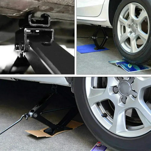Vista 4 de AUTOFU Juego de herramientas para neumáticos de repuesto para GMC Chevrolet Silverado, gato de tijera de 2 toneladas y herramientas de llave