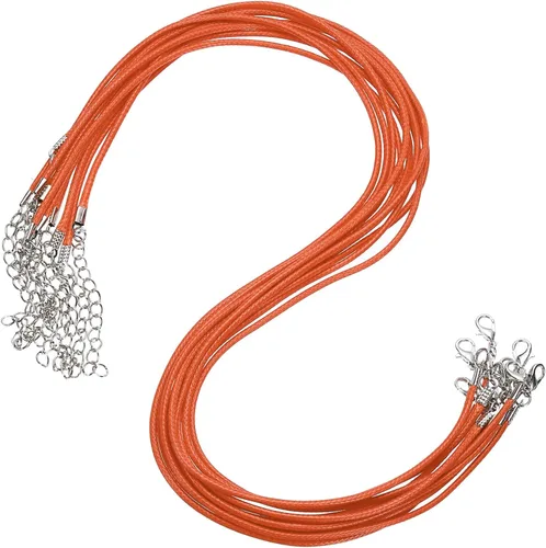 Vista 129 de MECCANIXITY 10 cordones de collar encerado de 18 pulgadas, cadena de collar a granel con cierre de 0.059 in de cuerda de cuero encerado para hacer