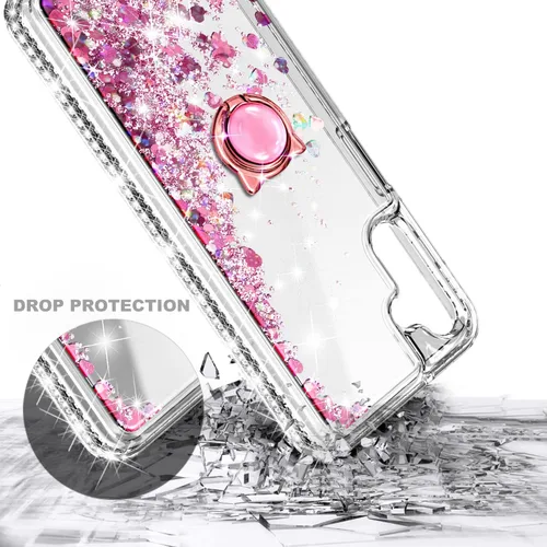 Vista 3 de NGB Supremacy Funda para Samsung Galaxy A54 5G con protector de pantalla de vidrio templado (cobertura máxima), soporte de anillo/correa de muñeca