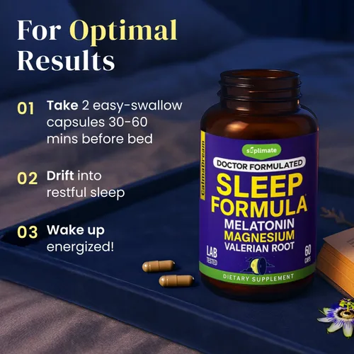 Vista 4 de Ayuda para dormir de melatonina 9 en 1 para adultos, fabricado en Estados Unidos, probado en laboratorio con melatonina 5 mg y 108 mg de magnesio
