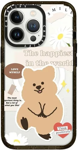 Vista 338 de CASETiFY Funda Impact para iPhone 13 [Protección contra caídas de grado militar 4X de 8.2 pies/Compatible con Magsafe] - #1 Mom - Transparente