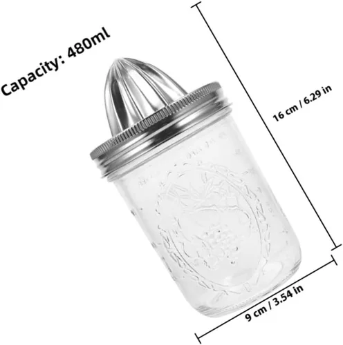 Vista 2 de DOITOOL Manual Stainless Steel Lemon Juicer and Orange Handheld Fruit Squeezer for Mason Jar 480Ml, Can Citrus Juicer for Kitchen Use