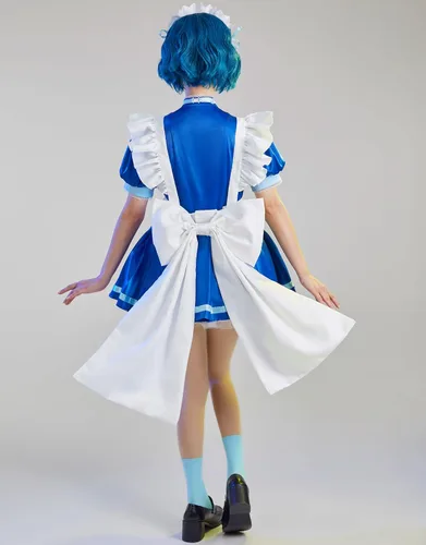 Vista 3 de Miccostumes Disfraz de anime para mujer y niña, conjunto de vestido estilo dama de menta con accesorios