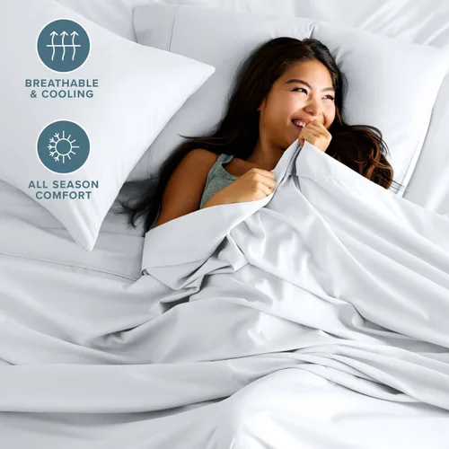 Vista 3 de Bare Home Juego de Sábanas Twin - Sábanas de Cama de Microfibra Ultra-Suave 1800 - Doble Cepillado - Bolsillos Profundos - Ajuste Fácil - Extra