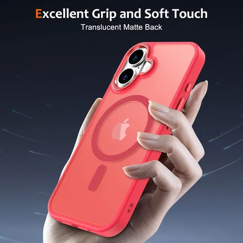 Vista 428 de Anuck - Funda magnética para iPhone 11 compatible con MagSafe, carcasa trasera mate translúcida dura, borde de TPU, delgada, resistente a impactos