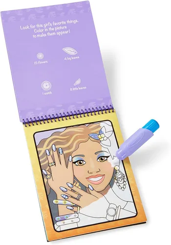 Vista 10 de Melissa & Doug On the Go Water Wow! Almohadilla reutilizable para actividades de revelación de agua, maquillaje y manicura