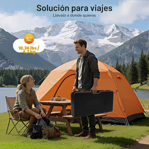Vista 5 de Estufa de camping portátil de 2 quemadores, estufa de campamento de butano, estufa de campamento de viaje al aire libre para campamento, barbacoa