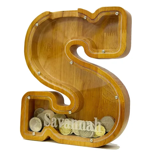 Vista 21 de Alcancía personalizada grande de madera con letras, alcancía de monedas, alcancía personalizada con nombre, puede usarse como regalo de Navidad