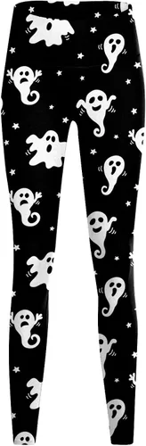 Vista 3 de Pantalones de calabaza Halloween para Mujer Cintura alta Yoga Fitness Pantalones elásticos con Estampado Cintura