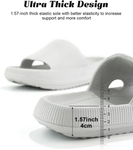 Vista 2 de OLDSH Sandalias de nube para mujeres y hombres, suela gruesa para casa y exteriores, pantuflas antideslizantes de EVA, pantuflas de casa
